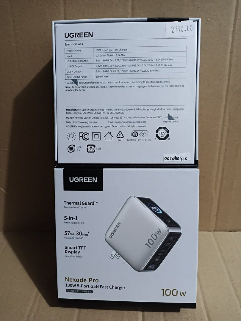 UGREEN 100w Nexode GaN Fast Charger 4 Type-C 1 USB (Category: Chargers & Cables) located in Manila. Submitted by mxrx_ (Listing ID 1441924652, Image 2). Description: .
