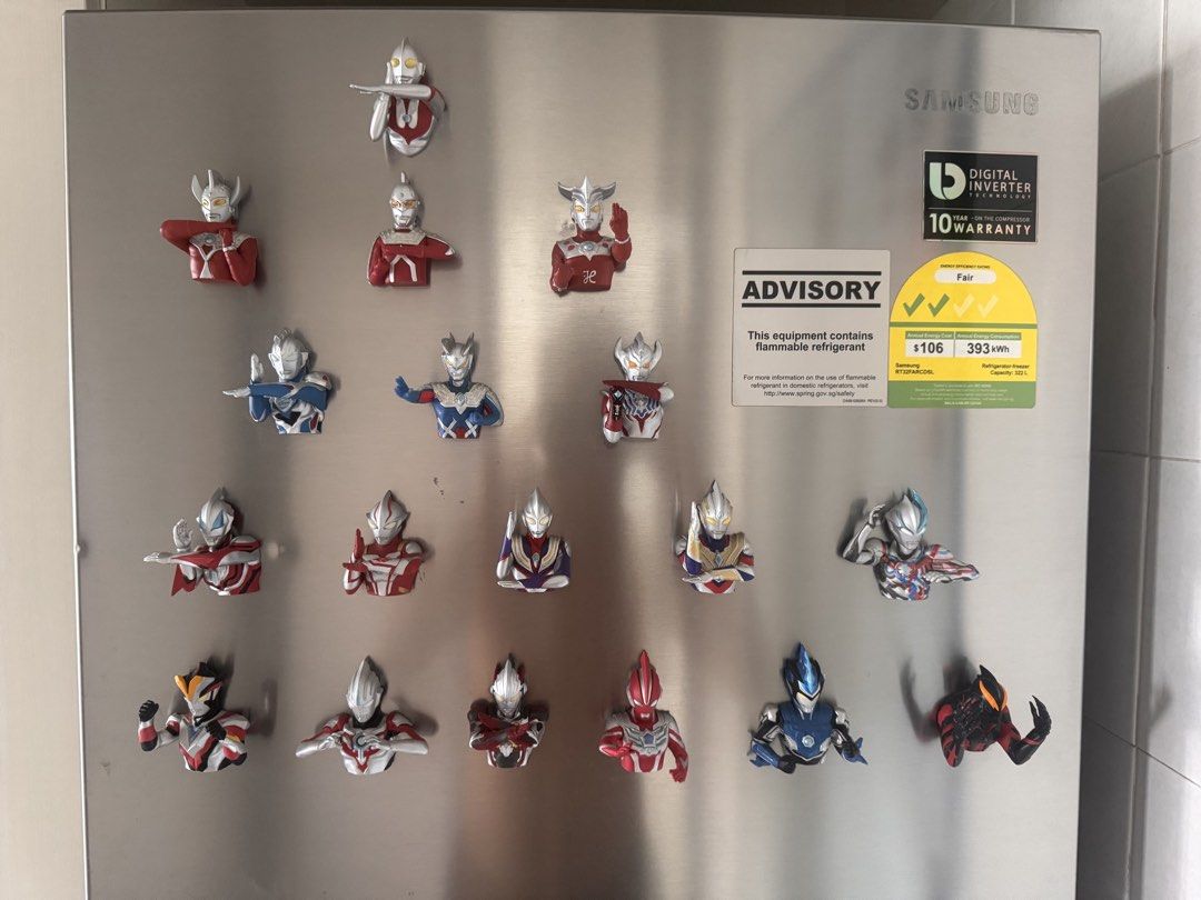 Ultraman Figure Magnets - Set of 5 (Category: Toy Figures) located in Singapore. Submitted by ultra_tcg (Listing ID 1441834274, Image 3). Description: Authentic Ultraman Magnets from Japan - Magnets are blind box style - Limited Edition only sold in Japan. Only 2 Stocks left in box 1x Brand New 1x Box semi dented : Product not affected If you’re interested in the fridge ones can message me as well.