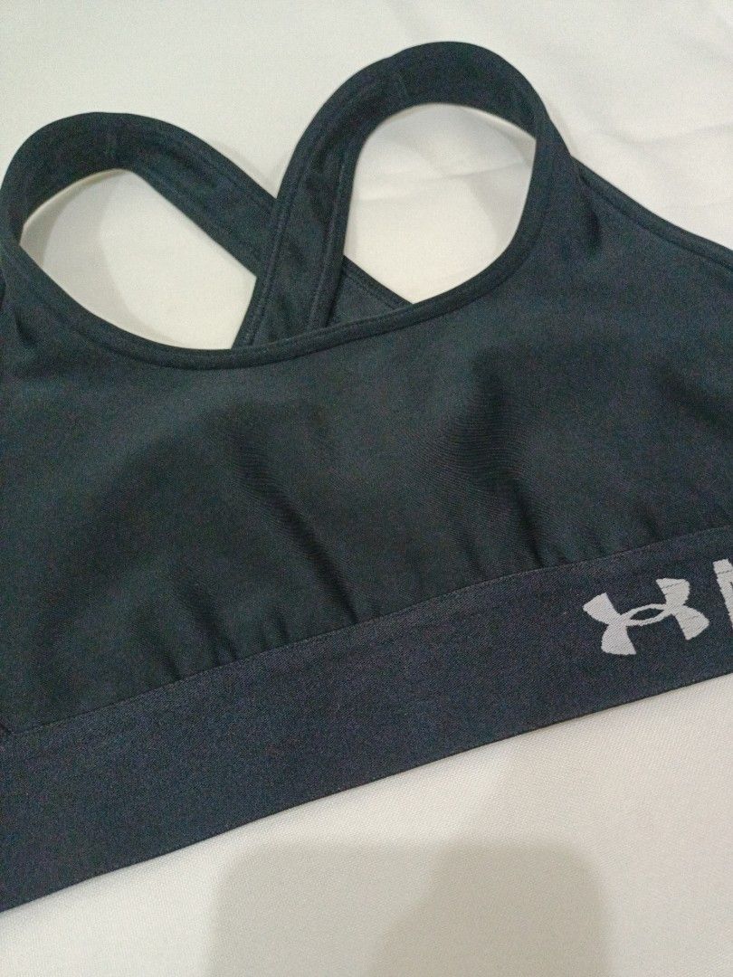 Under Armour Sports Bras (2 pcs) (Category: Activewear) located in Las Pinas. Submitted by tsc.cst (Listing ID 1441870432, Image 3). Description: - Two Under Armour sports bras included. - Colors: Deep purple with lighter purple trim/straps, and dark grey/black with grey trim/straps. - Features Under Armour logo on the band. - Designed with a comfortable cross-back strap style. - Ideal for high-impact workouts or everyday comfort. - Cut tags. - B