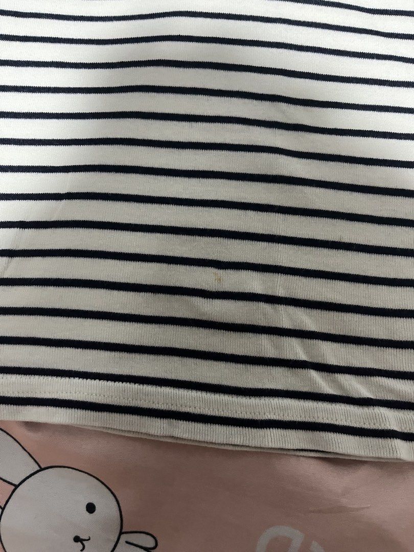 Vintage Ralph Lauren Striped Turtleneck (Category: Longsleeves) located in Manila. Submitted by hi_abbd (Listing ID 1441949802, Image 2). Description: - Classic striped turtleneck top - Brand: Polo Jeans Co. Ralph Lauren - Material: 100% Cotton - Features: Iconic RL logo tag on collar - Size: XS - Condition: Small, faint stain on front (see second photo) - Style: Perfect for layering or wearing solo.