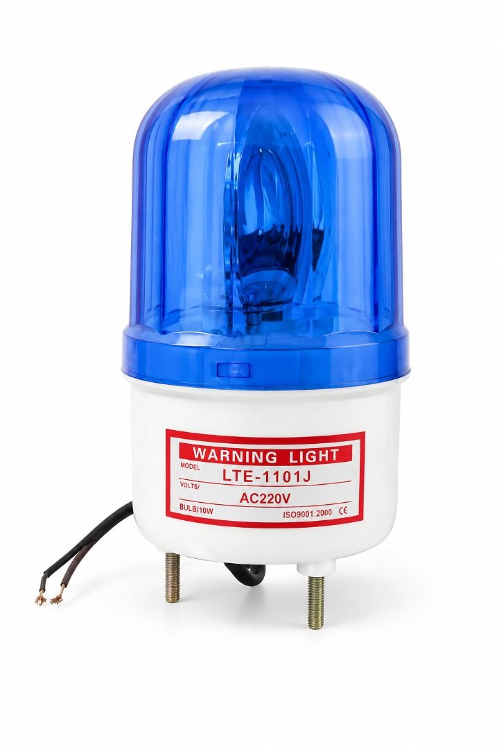 Warning Light Rotary Light Color Blue 220v (Category: Industrial Equipment) located in Manila. Submitted by toplen (Listing ID 1441824902, Image 1). Description: Sound light rotary warning light Vehicle police Mechanical equipment warning light Color: blue Model: LTE-1101J Voltage: AC220V Light: Incandescent light bulbs Light mode: Rotary light Material: poly-carbonate resin Power: 10W Sound level: 90dB Installation: Bolt Bottom Suitable for alar