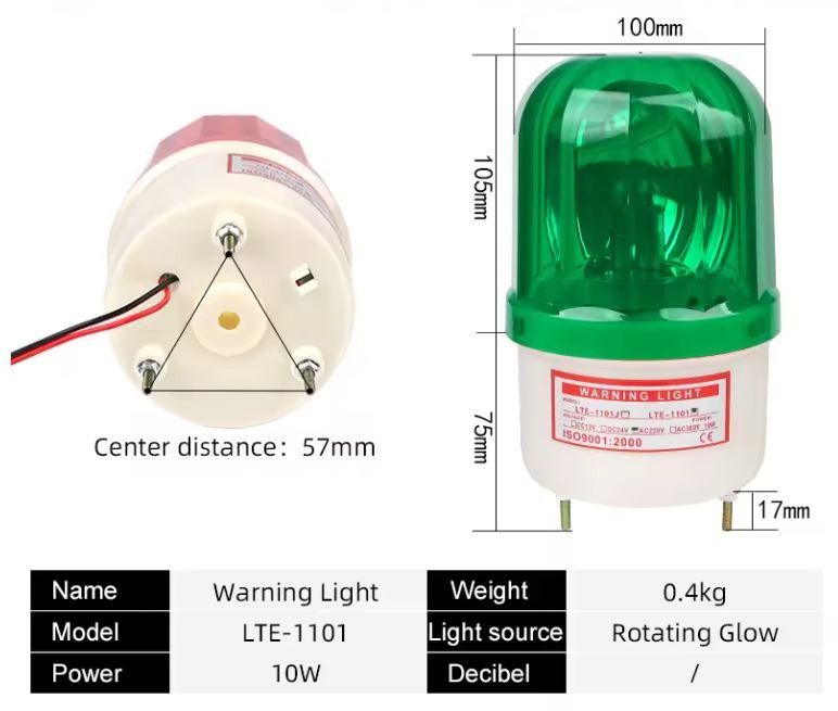 Warning Light Rotary Light Color Blue 220v (Category: Industrial Equipment) located in Manila. Submitted by toplen (Listing ID 1441824902, Image 3). Description: Sound light rotary warning light Vehicle police Mechanical equipment warning light Color: blue Model: LTE-1101J Voltage: AC220V Light: Incandescent light bulbs Light mode: Rotary light Material: poly-carbonate resin Power: 10W Sound level: 90dB Installation: Bolt Bottom Suitable for alar
