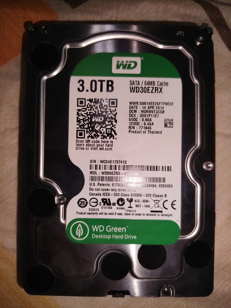 WD Green 3TB desktop harddisk drive
