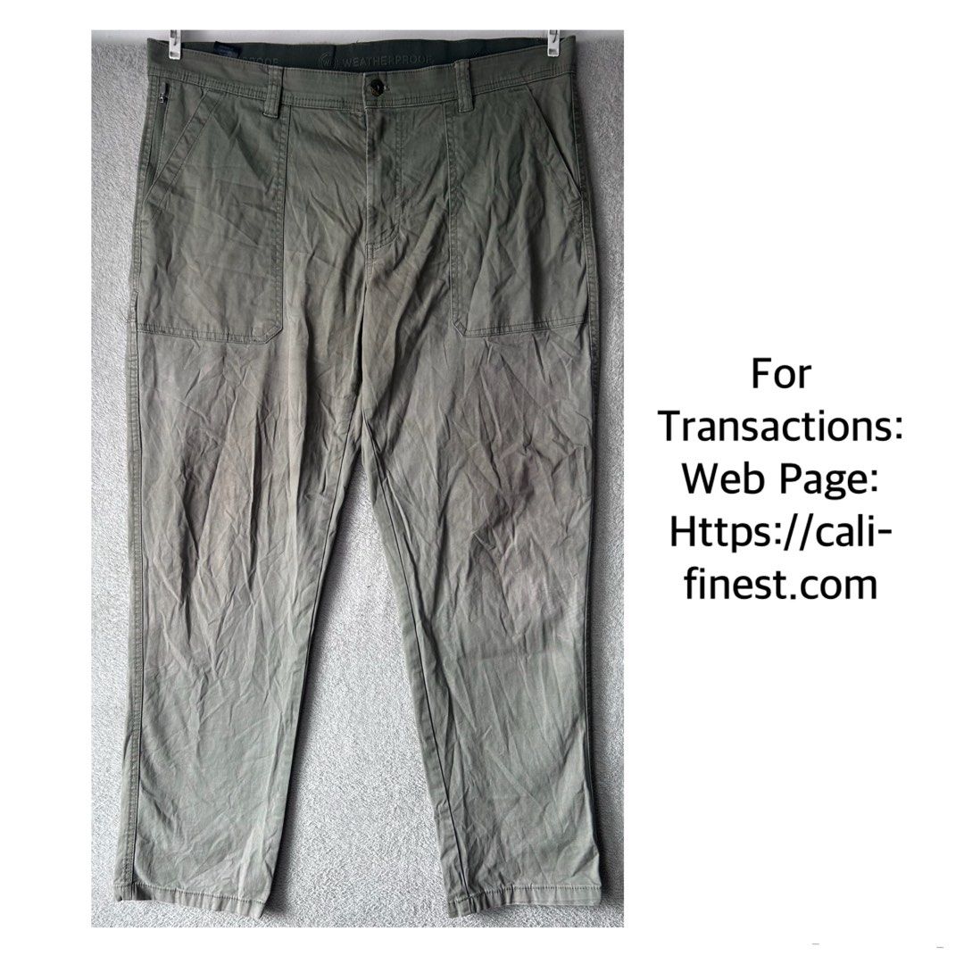 Weatherproof 6-pocket Cargo Pants 36x32 (Category: Jeans) located in Pasig City. Submitted by califinestcollectibles (Listing ID 1441790991, Image 1). Description: Weatherproof 6-pocket Cargo Pants 36x32 B#00264 need wash issue: stain size: 36x32 waist: 38 inch / 98 cm (paikot na) hip: 44 inch / 112 cm thigh: 24 inch / 64 cm inseam: 32 inch / 77 cm leg opening: 16 inch / 42 cm front rise: 11 inch / 28 cm length: 40 inch / 102 cm • Actual and deta