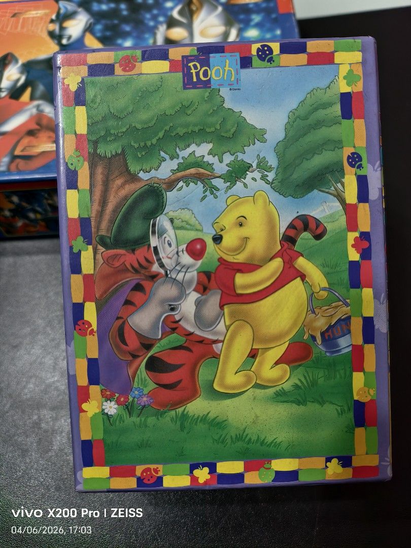 Winnie the Pooh & Ultraman Jigsaw Puzzles (Category: Board Games & Puzzles) located in Singapore. Submitted by flora21 (Listing ID 1441866519, Image 2). Description: - Set of 2 jigsaw puzzles - Features Winnie the Pooh & Friends fishing - Features Ultraman characters - Suitable for kids and adults - Boxes are included - Great for fans of both franchises.