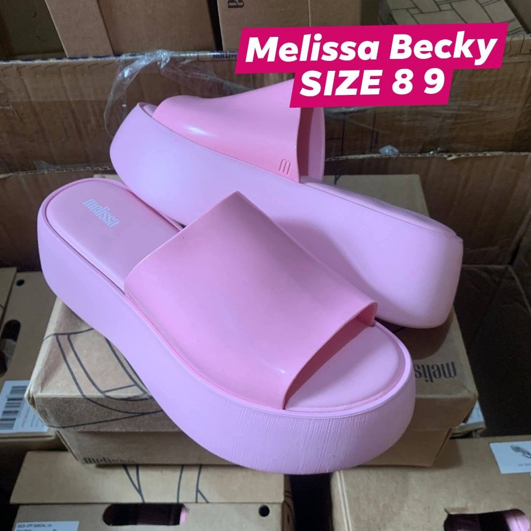 100% ORIGINAL & HRANDNEW NELISSA (Category: Wedges) located in Manila. Submitted by mydytrends (Listing ID 1442107107, Image 1). Description: PRICE IS NEGOTIABLE SIZES: US8 US9 - 100% Original Melissa Becky - Stylish pink color - Comfortable platform design - Perfect for everyday wear.