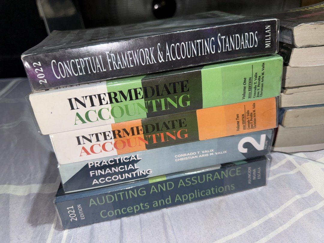 Accounting Books (Category: Textbooks) located in San Mateo. Submitted by cdecluttering_ (Listing ID 1441977875, Image 1). Description: - Principles of Auditing and Assurance Services 2023 Edition by Ma. Elenita Cabrera (BRANDNEW) ₱800 - CONCEPTUAL FRAMEWORK AND ACCOUNTING STANDARDS 2022 edition by Zeus Vernon B. Millan ₱550 - PRACTICAL FINANCIAL ACCOUNTING vol.2 2021 ed by valix ₱250 - Intermediate Accounting Volume 2 Valix 2021 (BRANDNEW) ₱350 
