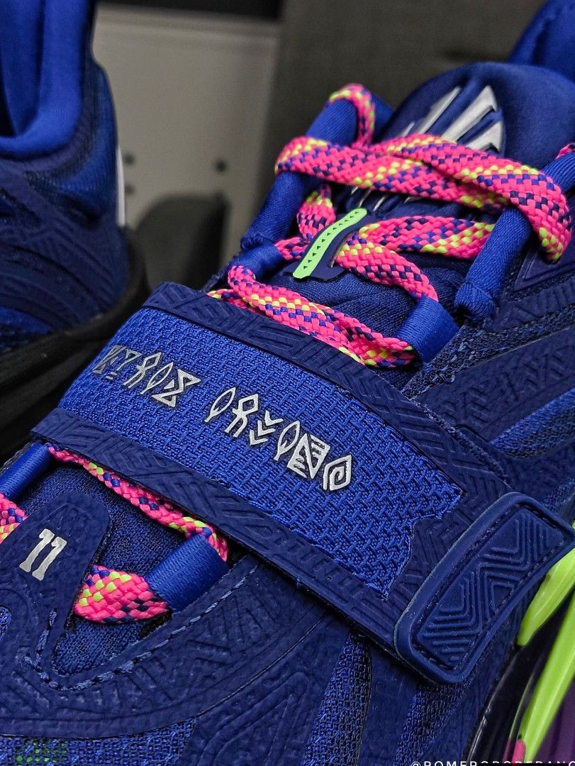 Anta KAI 1 'Dallas' (Category: Sneakers) located in Dapitan. Submitted by roxfranz714 (Listing ID 1442151976, Image 3). Description: - Cool ANTA basketball shoes - Vibrant blue with neon & pink tie-dye soles - Pink and neon laces - Velcro strap for added support - Includes original box - Great for basketball or everyday style - Puma MB.03 Low basketball shoes - "Not From Here" colorway - Eye-catching red and purple tie-dye pattern - Unique "1 of 