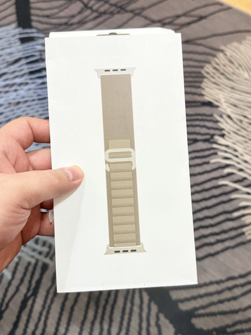 Apple Watch Ultra 49mm Olive Alpine Loop - Large - Natural Titanium Finish (Category: Wearables & Smart Watches) located in Quezon City. Submitted by dreckyboy (Listing ID 1442024902, Image 1). Description: Apple Watch Ultra 49mm Olive Alpine Loop - Large - Natural Titanium Finish - brand new, sealed - original price 5,990 (see photo) For sale only, no trades Pickup only, no meetups QC, gcash payment.
