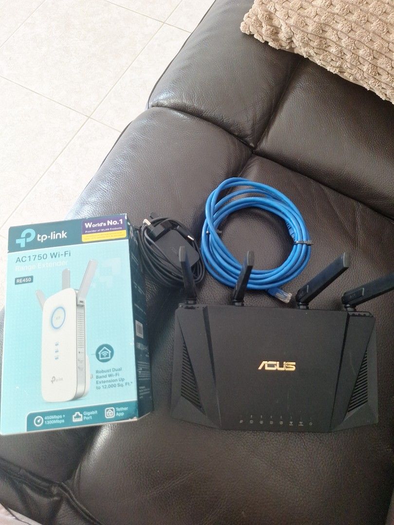 ASUS Router, TP-Link WiFi Extender & LAN Cable