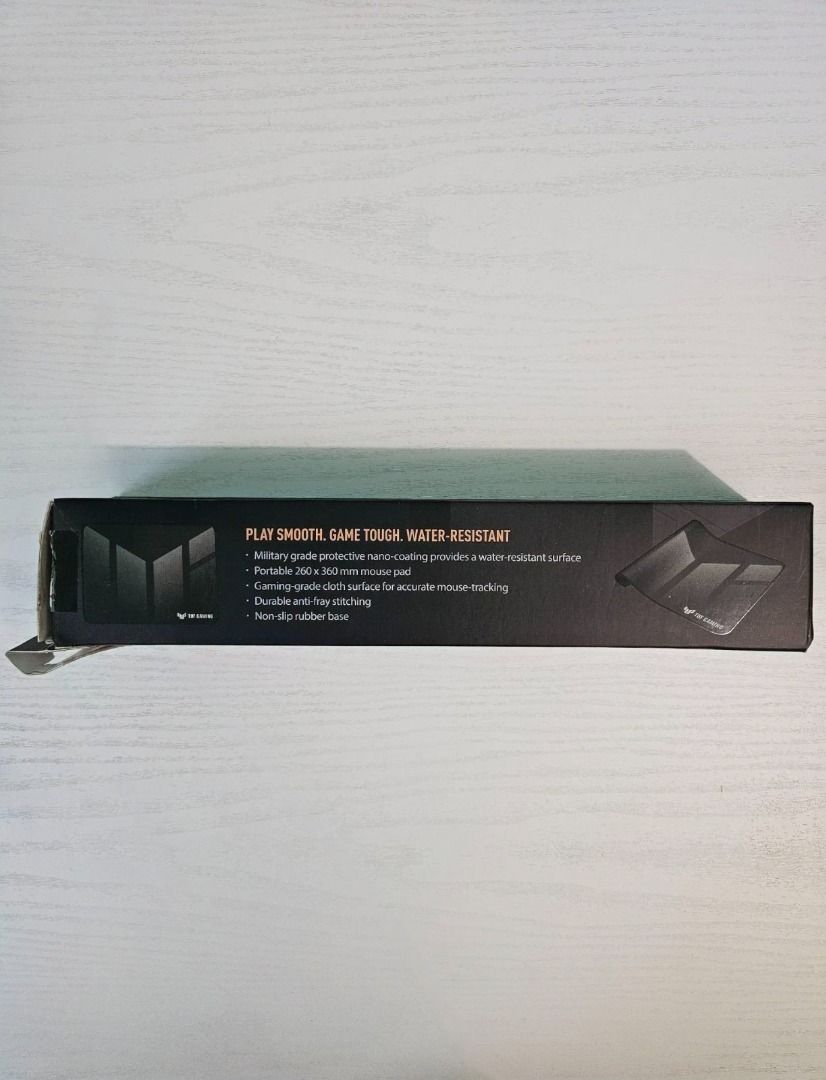 ASUS TUF Gaming P1 Mouse Pad (Category: Mouse & Mousepads) located in Davao. Submitted by terrence.maramento (Listing ID 1441993245, Image 2). Description: I am selling it as it is wide for my desk and takes up space. Nevertheless, it has barely been used (around twice only for testing how it would feel). Its quality is as good as new. - ASUS TUF Gaming P1 Mouse Pad - Portable 36x36cm size - Military-grade nano-coating - Water-resistant surface -