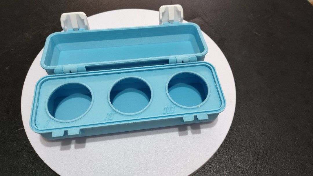 Beyblade X Case - Light Blue (Category: Action & Battle Toys) located in Iloilo. Submitted by kitekrafty (Listing ID 1441987442, Image 2). Description: - Comes with a light blue Beyblade X case. - Case securely holds up to three Beyblades. - Case snaps shut for secure storage and transport. - Perfect for organizing and taking your Beyblades on the go. - Beyblades not included.
