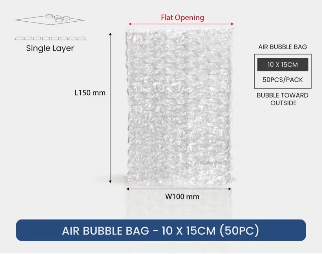 bubble wrap bag (Category: Other Stationery & Craft) located in Singapore. Submitted by eatwasterice (Listing ID 1441982926, Image 2). Description: 10pcs for $2 postage +2.20 ( tracked ).