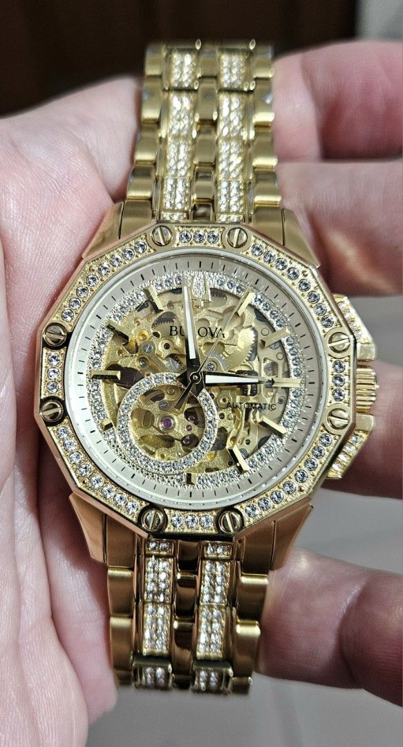 Bulova Octava Automatic Skeleton Gold Tone Watch (Category: Luxury Watches) located in Davao. Submitted by dalepatrick (Listing ID 1442146171, Image 1). Description: Selling Preloved Bulova Octava Skeleton Mens Watch Fully Automatic Japan made Gold Tone No Box (Missing Box) Price: 19,999 (Nego) Meet up at SM Ecoland Davao city Can ship nationwide via LBC or JRS.