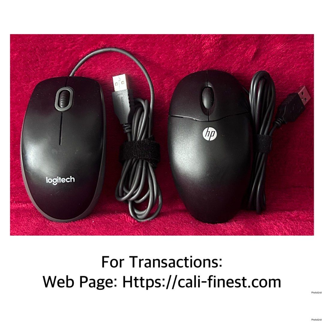 Dekstop Wired Mouse HP and Logitech (Category: Mouse & Mousepads) located in Pasig City. Submitted by califinestcollectibles (Listing ID 1442043389, Image 1). Description: Dekstop Wired Mouse HP and Logitech EL#715 No box Unit Only •Logitech - 360 •HP - 360 Original/Authentic From USA Pick Up at One Oasis condominium ortigas extension pasig city Or Delivery via Lalamove,Jnt, LBC cod/cop JNT (payment first basis,gcash) THANKYOU .