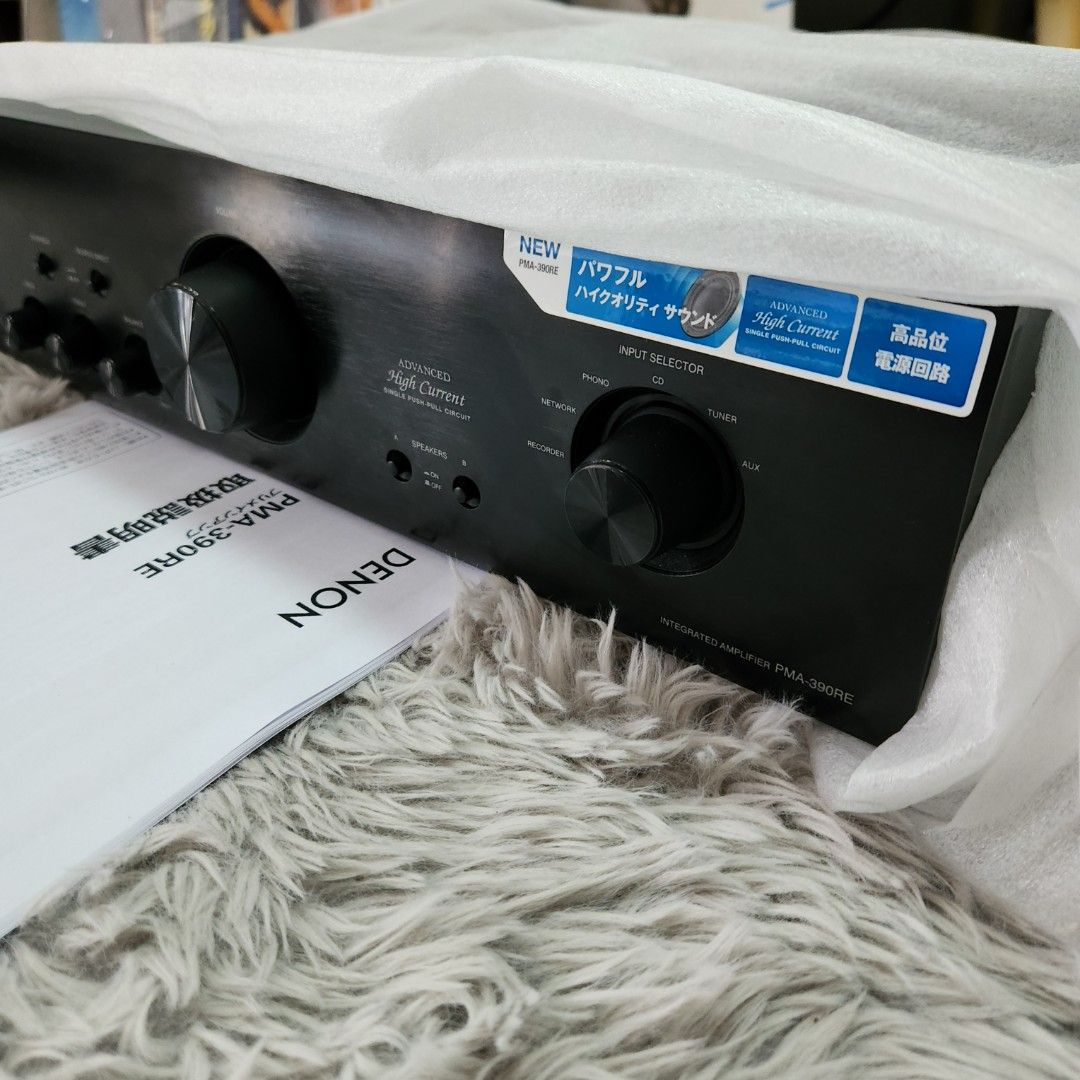 Denon PMA-390RE Integrated Amplifier (Category: Soundbars, Speakers & Amplifiers) located in Manila. Submitted by racz03 (Listing ID 1442018170, Image 1). Description: Another New ARRIVAL Of Denon PMA-390RE Integrated Amplifier Fresh From Japan.... NearMint Condition.. High Quality entry to Mid Level Integrated Amplifier Good For Your Home Sound Audio System Set Up.. Rated Output: 50W + 50W into 8 ohms 100W + 100W into 4 Ohms. Speaker Terminals :