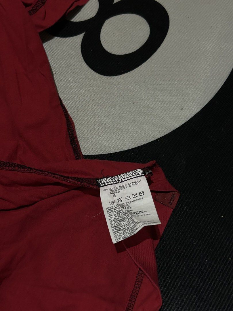 Diesel Red Graphic T-Shirt (Category: Tshirts & Polo Shirts ) located in Asingan. Submitted by thriftyy466 (Listing ID 1441985500, Image 2). Description: Diesel Shirt 21 x 26 Color Rate: 9/10 No Issue.