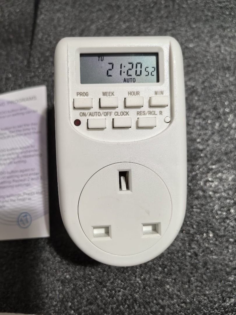 Digital Timer Socket （分類：轉插器及插頭）位於 Hong Kong。 由 moon_hw 提交（商品編號 1441985976，圖片 1）。簡介： Digital Timer Socket 數碼定時插蘇 型號. AL-06E 英規，有盒有說明書。