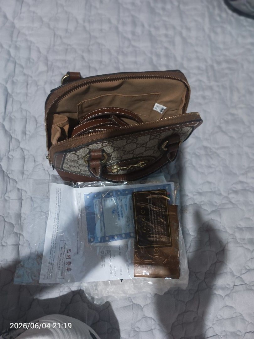 Gucci (Category: Luxury Bags & Wallets) located in San Fernando. Submitted by belladeguzman (Listing ID 1442041300, Image 3). Description: Gucci alma small size but spaceous lightly personal used from korea package 1200pesos only.