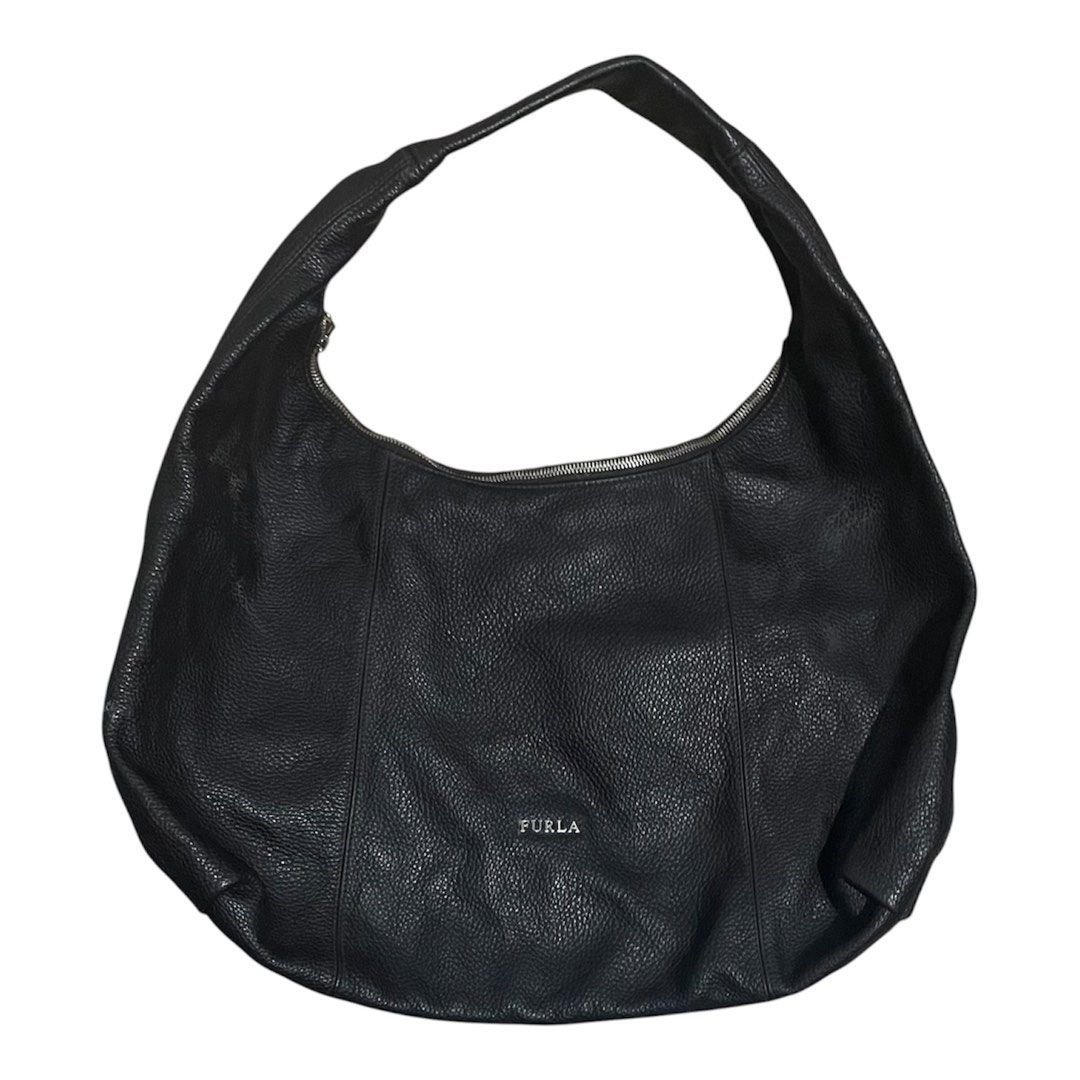 FURLA dark brown hobo bag (Category: Luxury Bags & Wallets) located in Davao. Submitted by mj_designervintagecurator (Listing ID 1442128441, Image 1). Description: 📌no damage still in good condition preloved from US may tawad pa 📌large size can fit laptop 📌width 20 - length 12 inches.