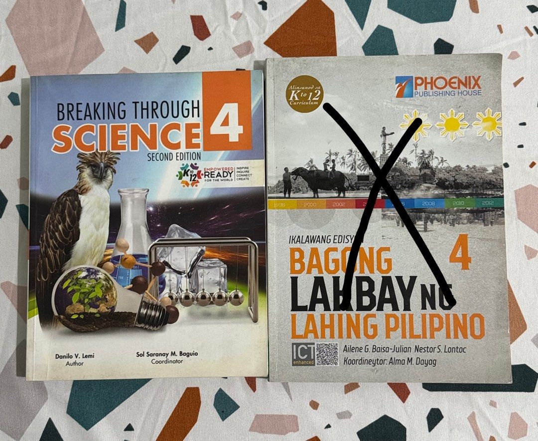 Grade 4 Text Books (Category: Textbooks) located in Quezon City. Submitted by pateeangel (Listing ID 1371573394, Image 1). Description: 📍 480 each 📍Both are like new with a few pen/pencil marks 📍Pls see attached photos to see the markings po.