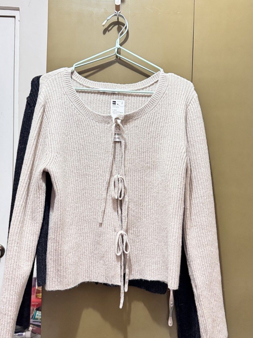 GU Ribbed Knit Tie Front Cardigan (Category: Coats, Jackets and Outerwear) located in Lucena. Submitted by mariefleur (Listing ID 1442110231, Image 2). Description: 600 EACH Ribbed Knit Cardigans Size LARGE on each tag BRAND NEW .