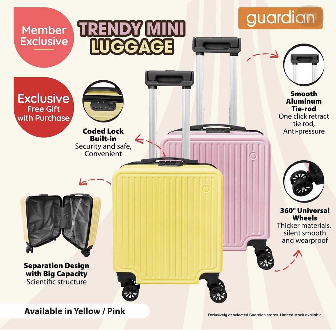 Guardian Trendy Handcarry Luggage Cabin sized luggage - Yellow 18 inch ...