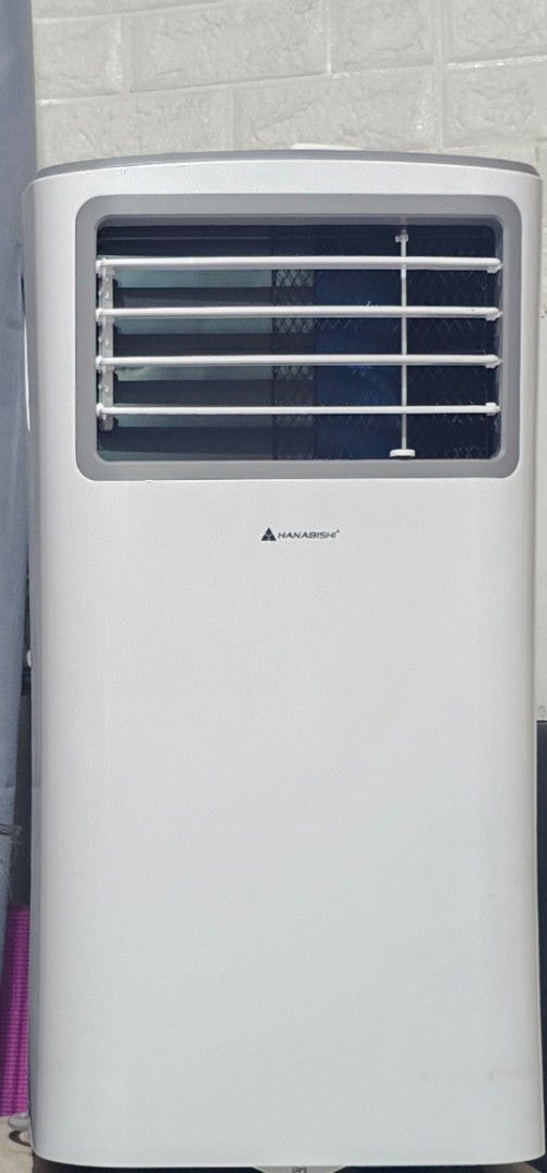 Hanabishi Portable Air Conditioner 1HP (Category: Air Conditioning and Heating) located in Quezon City. Submitted by atrxsk (Listing ID 1442095378, Image 1). Description: - Hanabishi Portable Air Conditioner - Bought in April 2026 for ₱17,984 - 1 HP (HPORTAC-10HP) - Easy to clean filter - 5-year warranty - Auto restart function - Self-evaporative system - LED display - Omni-directional casters for easy movement - Built-in timer - Rated Voltage: 2