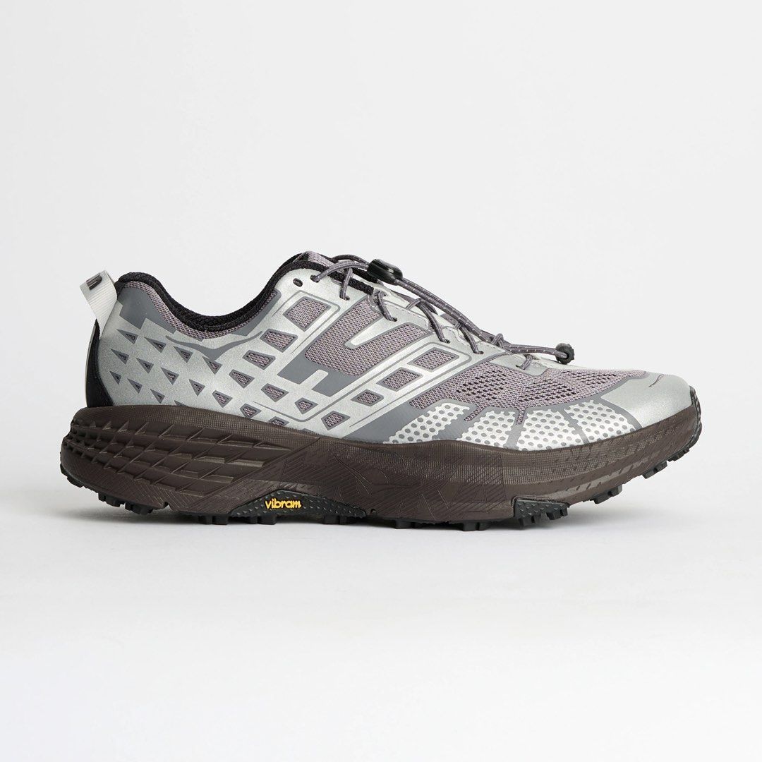 Hoka X Unna U Speedgoat 2 (Category: Sneakers) located in Quezon City. Submitted by theunknownaccount (Listing ID 1442020571, Image 1). Description: - Hoka One One Speedgoat 4 trail running shoes - Vibram sole for excellent grip on any terrain - Convenient quick lace system for easy on/off - Stylish grey and silver colorway - Versatile: perfect for trail running and everyday wear - Complete with box and all the accessories - Used Once Can send ac