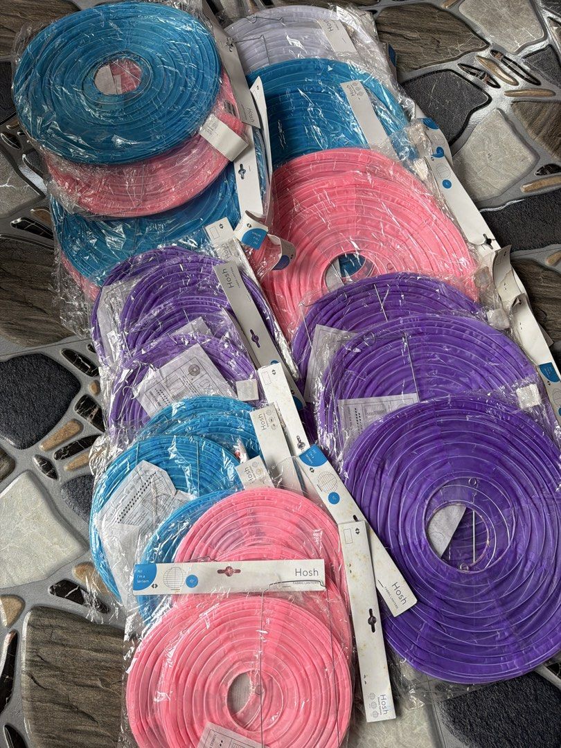 Hosh Paper Lanterns - Blue, Pink, Purple (Category: Occasions & Party Supplies) located in Del Monte. Submitted by nurse_cheena (Listing ID 1442047914, Image 1). Description: - Set of Hosh paper lanterns - Available colors: Blue, Pink, Purple - Ideal for parties, decorations, and events - Each lantern is individually wrapped - Perfect for your next celebration!.