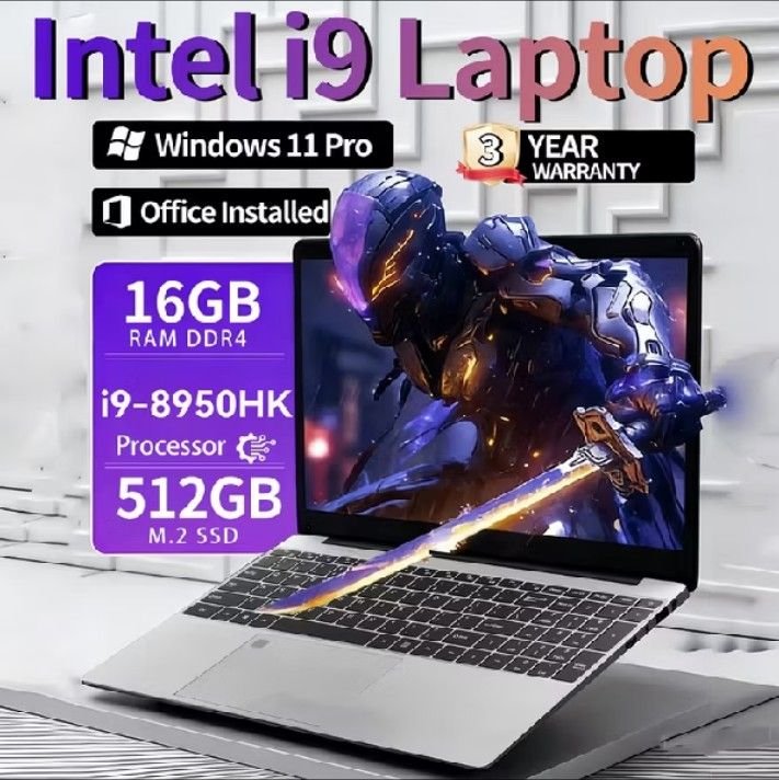 Intel i9 Laptop - 16GB RAM, 512GB SSD, Win 11 Pro