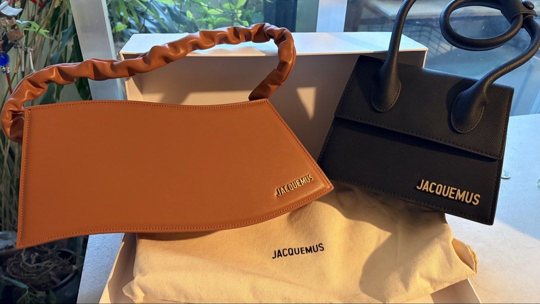 Jacquemus Le Vague Bag (Category: Luxury Bags & Wallets) located in Manila. Submitted by jocelynsnight (Listing ID 1442071471, Image 2). Description: Jacquemus Le Vague Bag ✨ Selling my authentic Jacquemus Le Vague wave shoulder bag in beautiful cognac brown leather. Condition: 9.5/10. Carried only 1-2 times max. No noticeable damage or visible flaws. Includes: Original box and dust bag. Absolute dream bag, just trying to downsize my collection! 