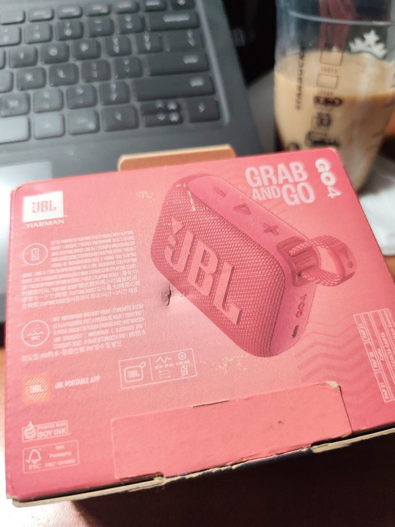 JBL GO 4 Portable Bluetooth Speaker RED (Category: Soundbars, Speakers & Amplifiers) located in Makati City. Submitted by kittabs (Listing ID 1442014723, Image 2). Description: - Orange JBL GO 4 speaker - Grab and go design - Bluetooth v5.3 - Small and portable, great for music on the move - Comes in original packaging.