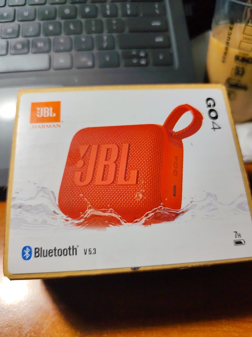 JBL GO 4 Portable Bluetooth Speaker RED (Category: Soundbars, Speakers & Amplifiers) located in Makati City. Submitted by kittabs (Listing ID 1442014723, Image 1). Description: - Orange JBL GO 4 speaker - Grab and go design - Bluetooth v5.3 - Small and portable, great for music on the move - Comes in original packaging.