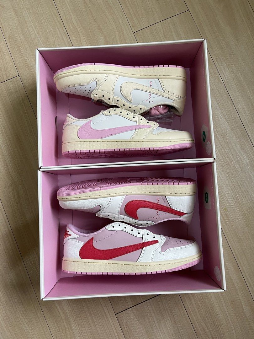 JORDAN 1 LOW x TRAVIS SCOTT (Category: Sneakers) located in Quezon City. Submitted by shoearchiveph (Listing ID 1442087925, Image 1). Description: FOR SALE! JORDAN 1 LOW x TRAVIS SCOTT TROPICAL PINK - SIZE 10 SHY PINK - SIZE 9.5 ₱24,995 EACH FIRM! BOTH BRANDNEW 100% LEGIT/AUTHENTIC PM FOR MORE DETAILS! LOC: QC.