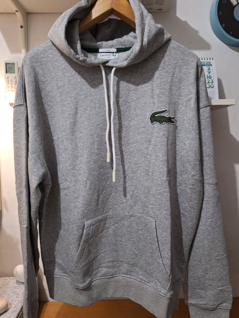 Lacoste pullover hoodie brandnew (Category: Coats, Jackets and Outerwear) located in Muntinlupa City. Submitted by kstefanomela14 (Listing ID 1442153345, Image 1). Description: Lacoste hoodie gray loose fit Brandnew no issue XS - 19x24 Medium - 22x27 XL - SOLD cod cop j&t lalamove lbc.
