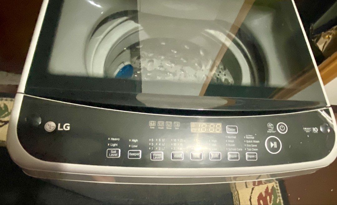 LG 9.0kg Top Load INVERTER Washing Machine (Category: Washing Machines and Dryers) located in Kawit. Submitted by mariasd (Listing ID 1442043773, Image 3). Description: Bought in abenson for 19,998. See first image. Selling for 12k, still negotiable for sure buyer! - LG Top Load Washing Machine - 9.0kg Capacity - Smart Inverter Technology for energy efficiency - Multiple Wash Cycles for various fabric needs - Durable Glass Lid - Excellent working