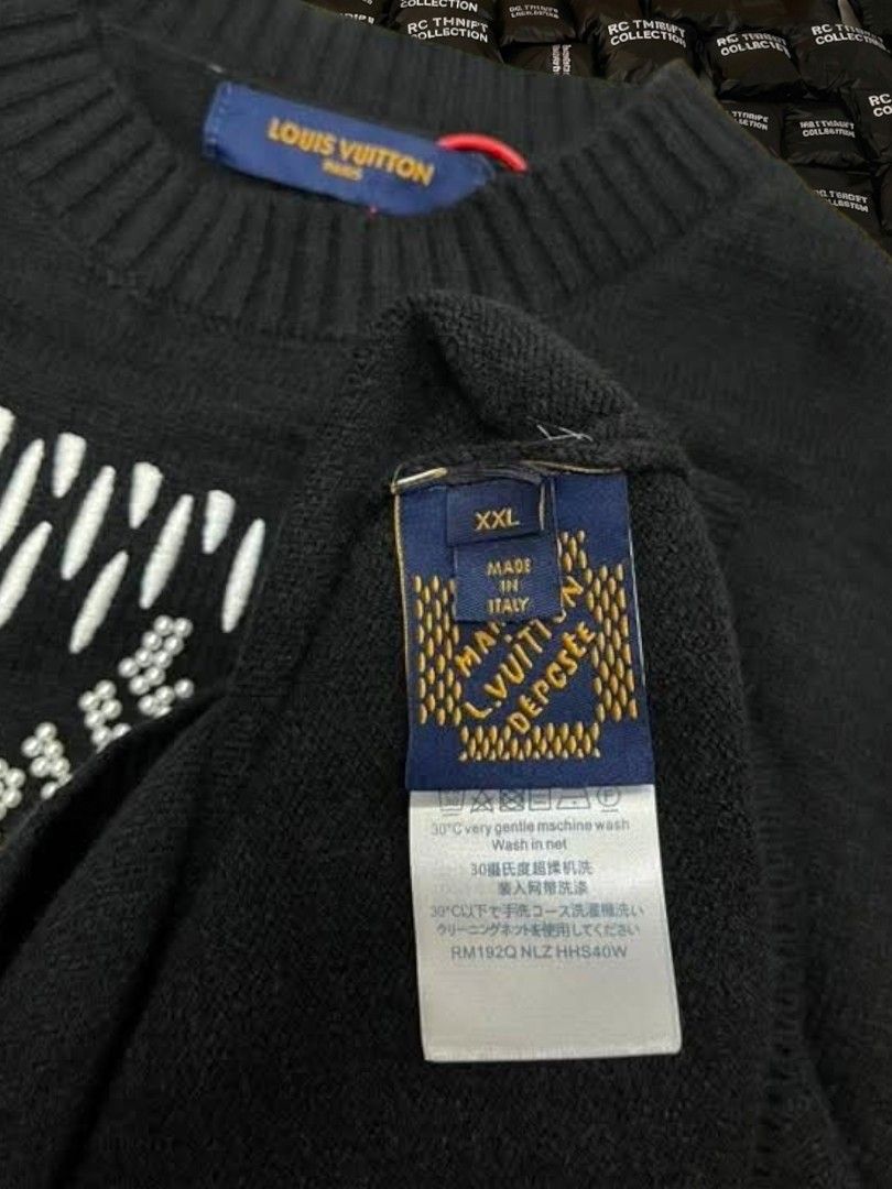 LOUIS VUITTON KNIT SWEATER BLACK (Category: Luxury Apparel) located in Rizal. Submitted by rcthriftcollection (Listing ID 1442118970, Image 3). Description: LOUIS VUITTON KNIT SWEATER BLACK Width 25 Length 30 Best fit XL Excellent to Asnew DM to purchase 📥📥📥 Location: MONTALBAN, RODRIGUEZ, RIZAL .