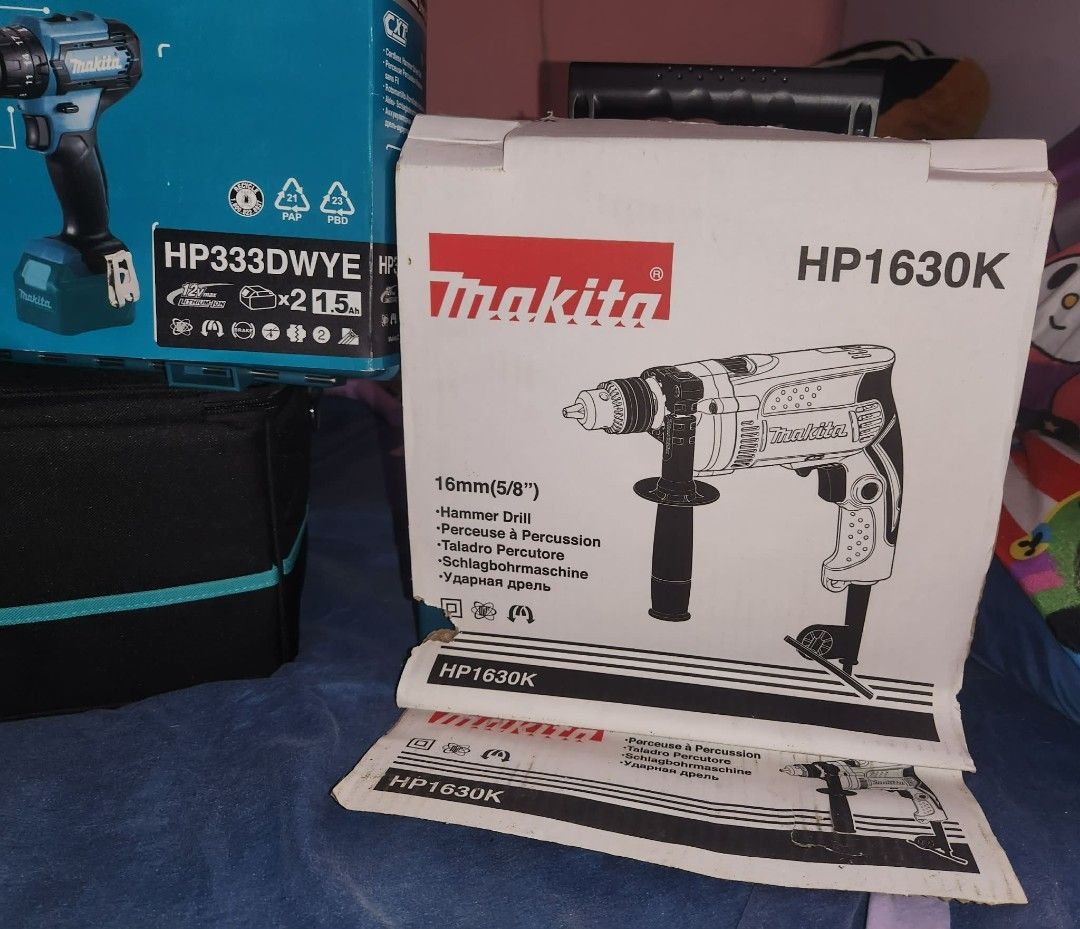 Makita Power Tools for take all (Category: Construction Tools & Equipment) located in Manila. Submitted by jumel14 (Listing ID 1442060057, Image 2). Description: 2 units Makita 9556HP 3,800 each 7,600.00 1 set Cordless Makita Hammer Drill HP333DWYE 12,500.00 1 set Cordless Screwdriver Set 3,000.00 1 set Vacuum Cleaner and Blower Set 11,500.00 Battery 12V 4.0ah 6,000.00 1set HP1630K - 4,000.00 Combination Wrench Set - 3,000.00 total: 47,600.00 Sel