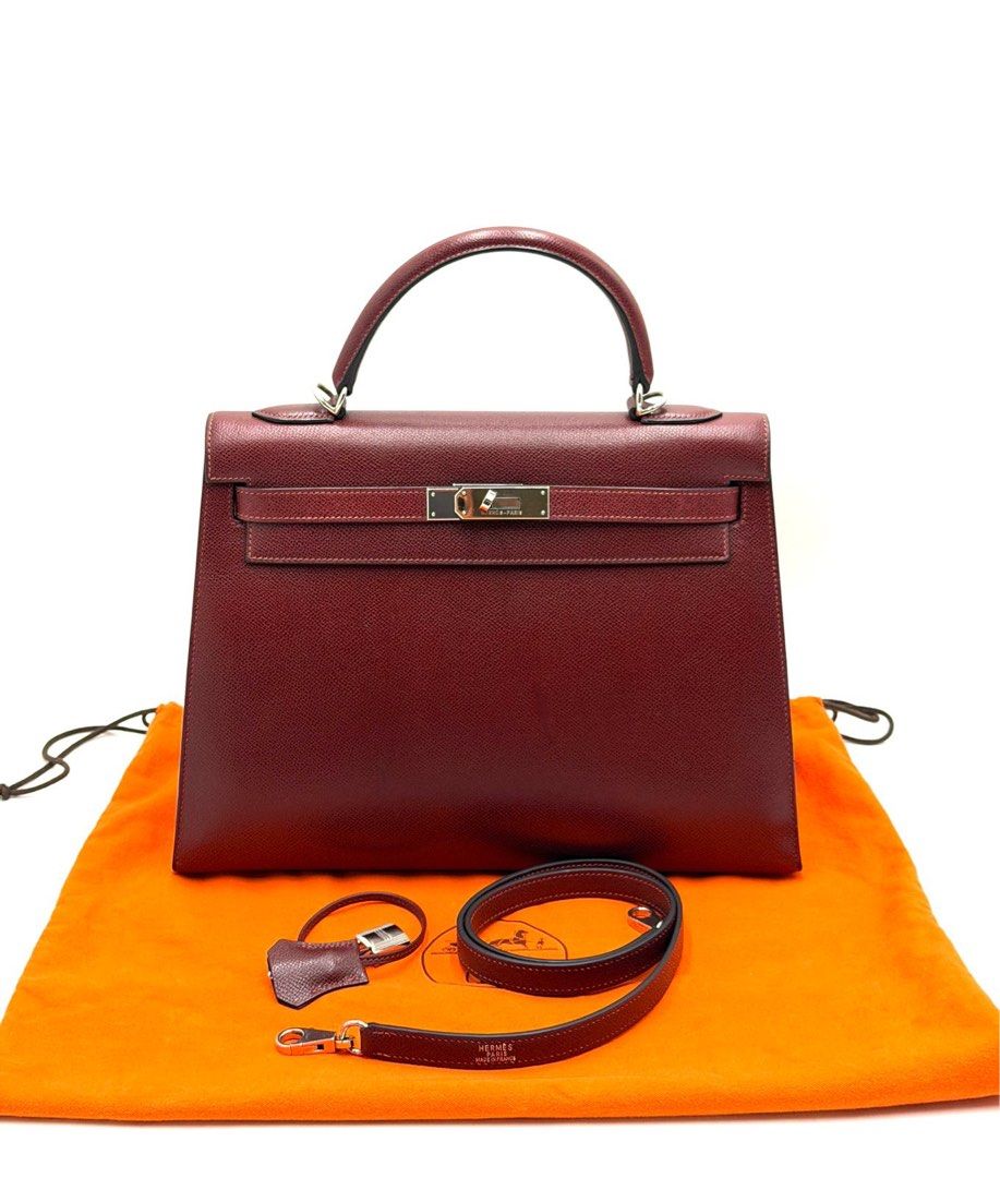 Mint Condition. Hermes Kelly 32 Bourdeaux Epsom Stamp G (Category: Luxury Bags & Wallets) located in Taguig. Submitted by gcarlet1996 (Listing ID 1442009507, Image 1). Description: .