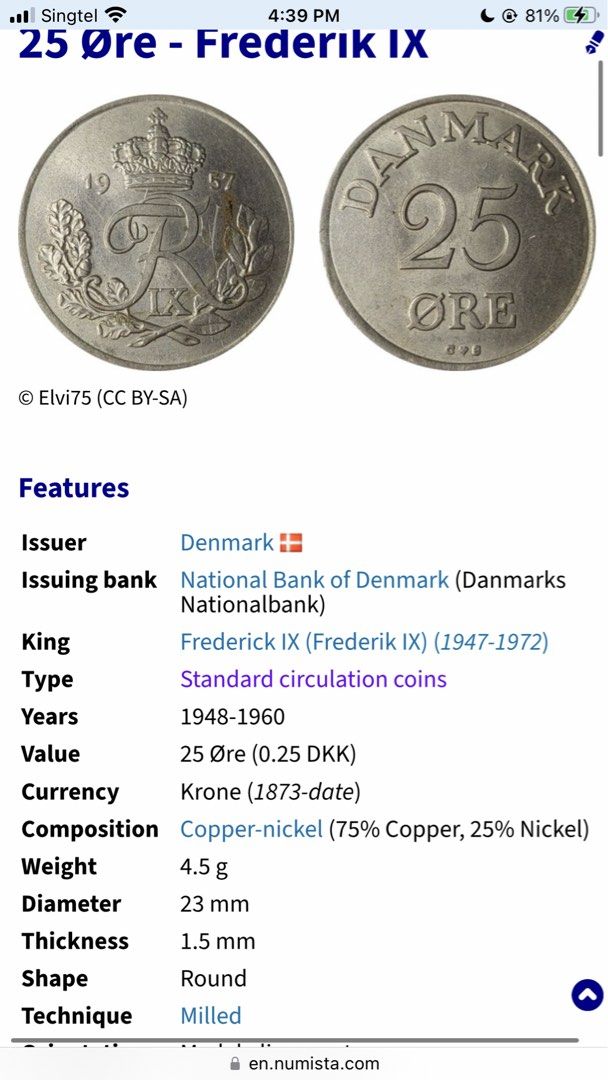 🧧New Low Price-Sale 20% disc/Fixed Price Danmark 25 Ore 1950, after ...