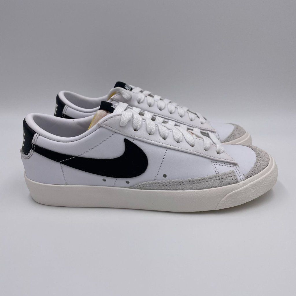 Nike Blazer Low '77 Vintage White Black (Category: Sneakers) located in Quezon City. Submitted by kb0030 (Listing ID 1442113322, Image 1). Description: WOMENS 7 - Classic Nike Blazer Low '77 Vintage - White leather with black swoosh - Grey suede accents - Low-top silhouette - Perfect for everyday wear - Shows some signs of use on soles and laces.