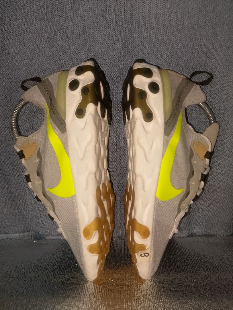 Nike React Element 87 "Light Orewood Brown" Volt Sneakers (Category: Sneakers) located in Baguio. Submitted by kimjohnki88704 (Listing ID 1442151018, Image 3). Description: - Nike React Element 87 - Colorway: Light Orewood Brown and Volt - Features a translucent upper - Unique lacing system - Comfortable React foam sole - Suitable for everyday wear and athletic activities.