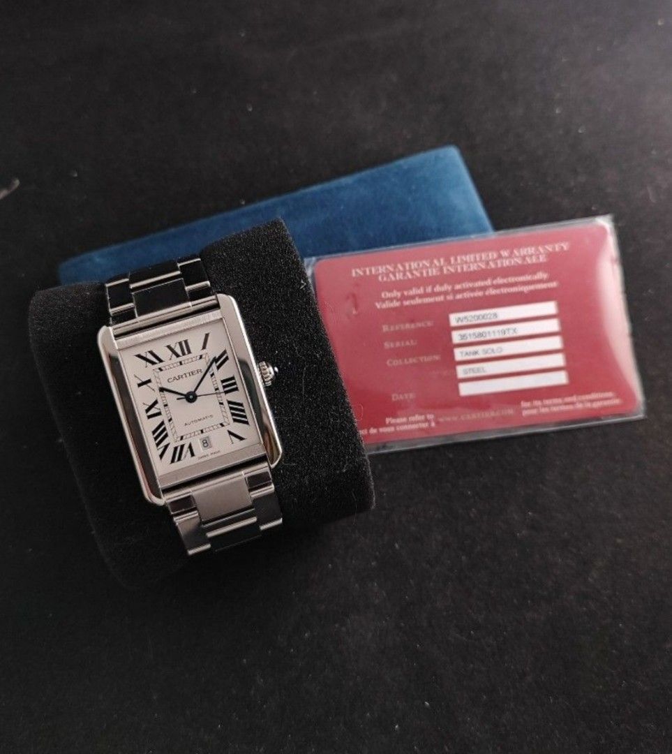 Original Cartier Tank XL Automatic (Category: Luxury Watches) located in San Juan City. Submitted by exclusivelyours (Listing ID 1442075198, Image 2). Description: Cartier Tank XL Automatic Discontinued model 31mm x 40mm Ref 3515 9/10 condition Inclusions: watch, original bracelet fit to approx 7.25" wrist, Cartier guarantee card and watch case *photo reference on 6.5" wrist.