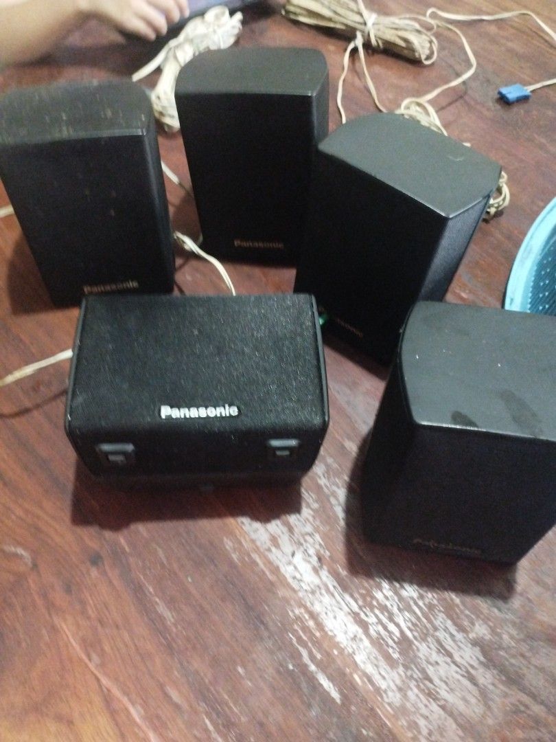 Panasonic SB-HS170 Surround Speakers (Category: Soundbars, Speakers & Amplifiers) located in Manila. Submitted by deguzmandh17516 (Listing ID 1442051815, Image 2). Description: - Panasonic SB-HS170 Surround Sound Speakers - Impedance: 5 ohms - Input Power: 55W max - Made in Malaysia - Ideal for home theater setups - Feel free to ask questions!.