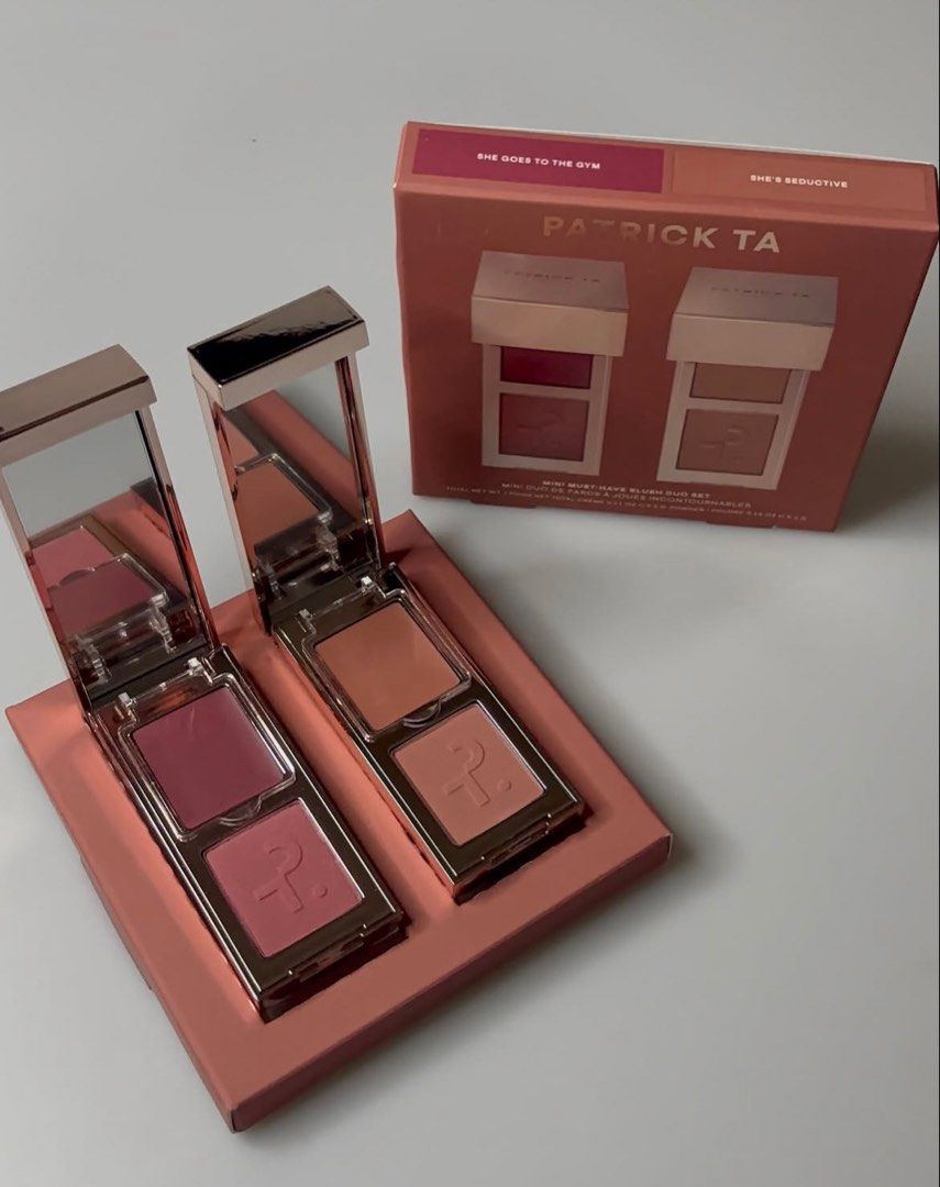 Patrick Ta Mini Must Have Blush Duo Set (Category: Makeup) located in Bulacan. Submitted by shopwithme_23 (Listing ID 1442055905, Image 2). Description: Note: kindly message me thru SMS ‘cause I reached my quota reply here 💯authentic (money back guaranteed if proven fake) ✅with box Shades: She Goes To The Gym She’s Seductive.
