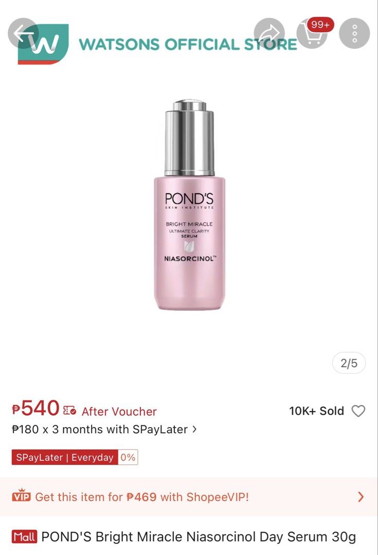 Ponds Niasorcinol Serum (Category: Face Care) located in Valenzuela. Submitted by cutratemnl (Listing ID 1442098857, Image 1). Description: .