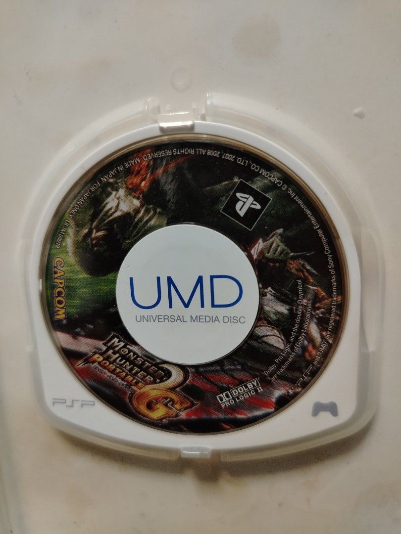 PSP Monster Hunter Portable 2nd G UMD Game Capcom (Category: PlayStation) located in Quezon City. Submitted by 09277011179 (Listing ID 1442070826, Image 3). Description: - Monster Hunter Portable 2nd G for PSP - 'PSP the Best' edition - Includes original UMD disc and case - Japanese version - Classic action RPG experience.
