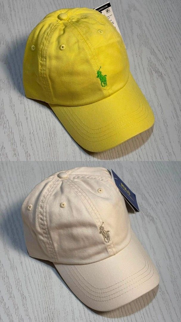 Ralph Lauren Polo Cap - Multiple Colors Available (Category: Caps & Hats) located in Santa Maria. Submitted by antonio_0718 (Listing ID 1441985817, Image 3). Description: - Available colors: green, white, tan, lime green, yellow, navy, light blue, grey, olive - Iconic Polo player logo detail - Perfect for everyday wear - All caps come with original tags.