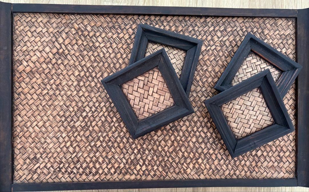 Rustic vintage serving tray and coaster combo473772477729351680
